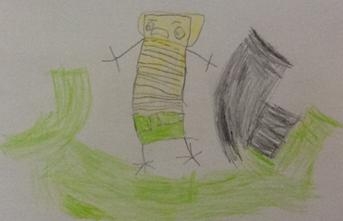 ภาพวาดดินสอสีของเด็กออทิสติก (Autistic Child)