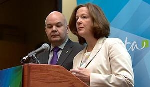 Health Minister Fred Horne and Premier Alison Redford are asking Albertans with developmental disabilities and their families to trust them when it comes to making changes to disability programs. (CBC)