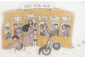 ภาพวาดการ์ตูนรถเมล์เพื่อทุกคน