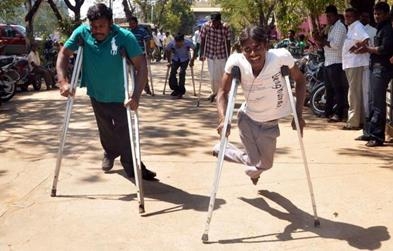 The Hindu Differently abled persons taking part in games in Salem. Photo: E. Lakshmi Narayanan  TOPICS