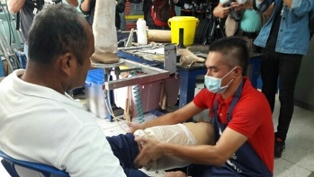ตรวจวัดขาเพื่อใส่ขาเทียมสำหรับคนพิการขาขาด