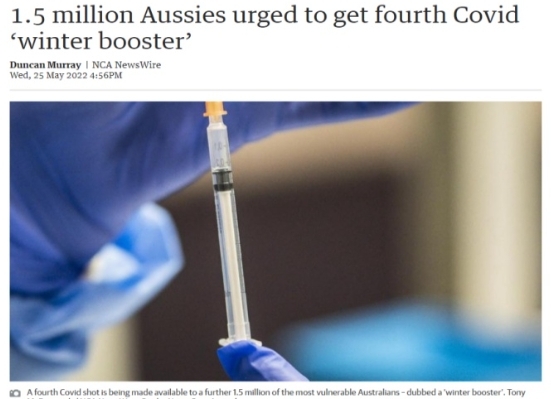 'ออสเตรเลีย' เคาะฉีดวัคซีนโดส 4 ปชช. 1.5 ล้านคน เน้นกลุ่มป่วยโรครุนแรง-พิการ