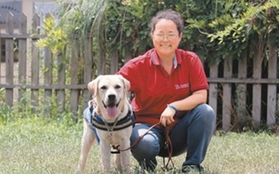 หญิงจีนวัย 44 ปีอุทิศตน ‘ฝึกสุนัขนำทาง’ ช่วยผู้พิการทางสายตาในส่านซี