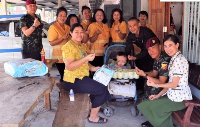 ชมรมแม่ทหารบก กองพันรบพิเศษ นำสิ่งของบรรเทาทุกข์ มอบช่วยเหลือ ให้แก่ บุตรกำลังพล ที่ป่วยพิการ