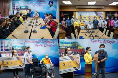 โรงพยาบาลตราด ร่วมขนส่งจังหวัดตราด มอบอุปกรณ์ช่วยเหลือผู้พิการจากเงินกองทุน กปถ.