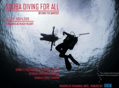 รับสมัครผู้สนใจเข้าร่วมโครงการ SCUBA DIVING FOR ALL : BEYOND THE BARRIER ของสำนักงานท่องเที่ยวและกีฬา จ.พังงา