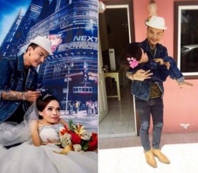 นายฤชวีพัฒน์ ช่างแต่งหน้า ทำผม จิตอา กำลังแต่งผมให้เจ้าสาว