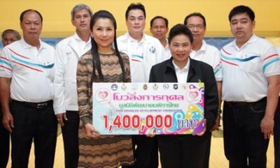 คุณกัญจนา ศิลปอาชา เป็นประธานเปิดการแข่งขันโบว์ลิ่งการกุศล เพื่อหารายได้มอบให้กับมูลนิธิพัฒนาคนพิการไทย