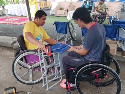 จัดกิจกรรมโครงการยกระดับคุณภาพชีวิตคนพิการ ฝึกอบรมส่งเสริมอาชีพหลักสูตรผลิตรถเข็นสำหรับคนพิการ